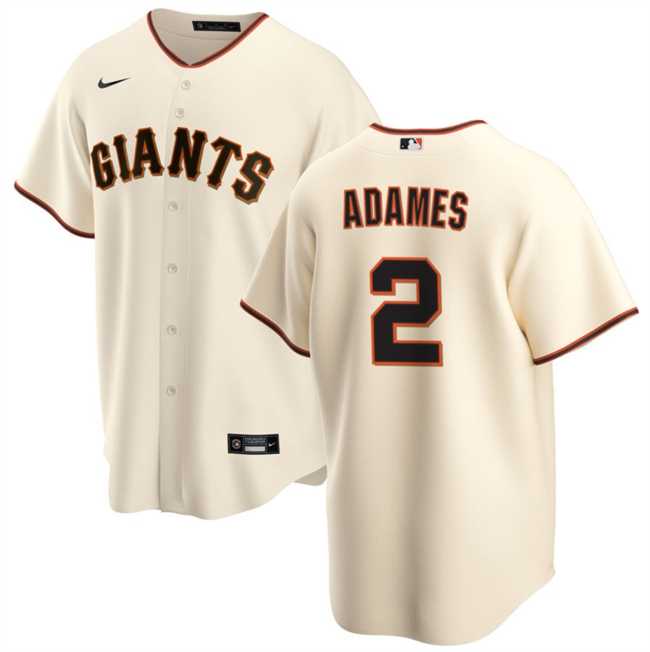 Mens San Francisco Giants #2 Willy Adames Cream Cool Base Stitched Jersey Dzhi